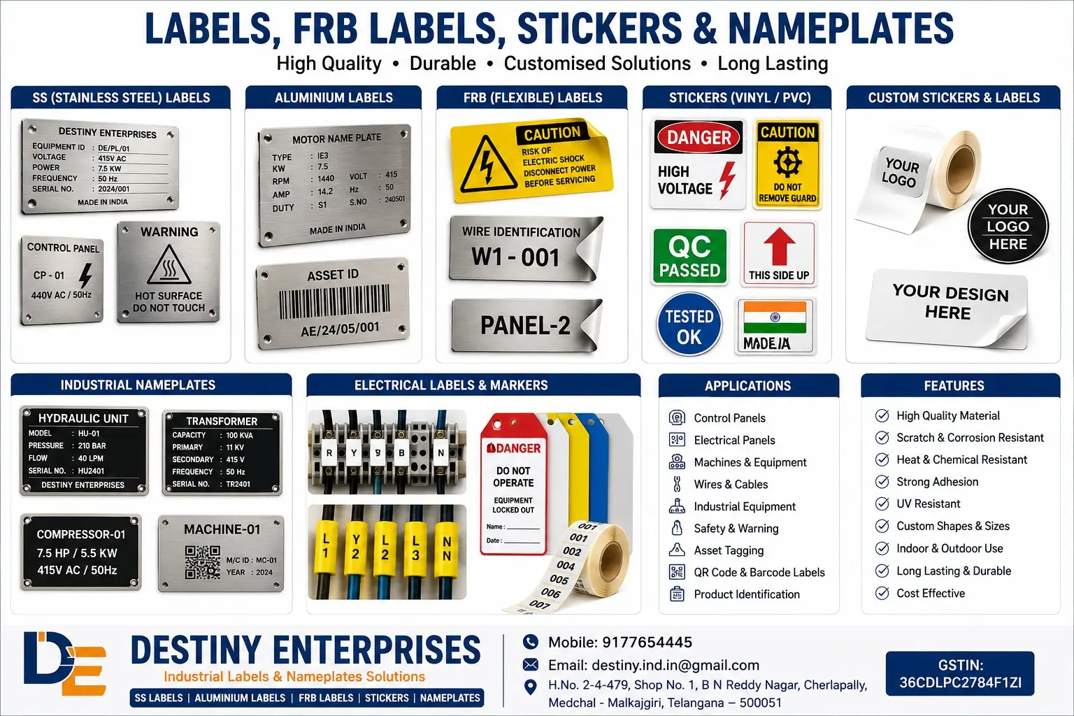 Labels, FRB Labels and Stickers – Destiny Enterprises